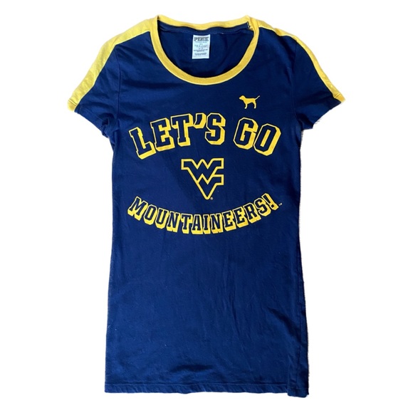 VS PINK Let’s Go Mountaineers T-Shirt- Women’s size Small - Picture 1 of 3